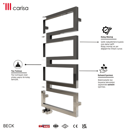 Carisa Beck Paslanmaz Çelik Havlupan Modern Tasarım Ayna Polisaj - carisa