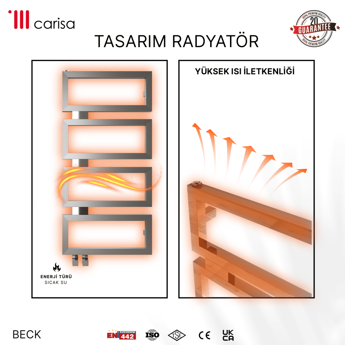 Carisa Beck Paslanmaz Çelik Havlupan Modern Tasarım Satine - carisa