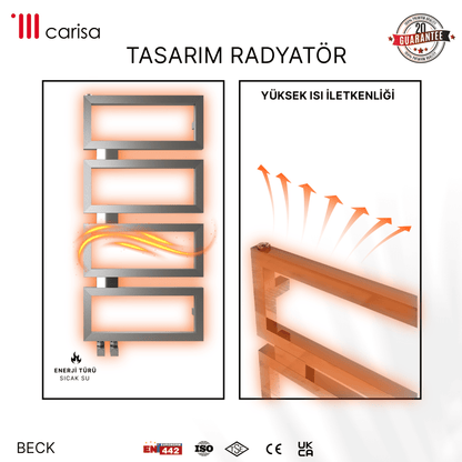 Carisa Beck Paslanmaz Çelik Havlupan Modern Tasarım Satine - carisa