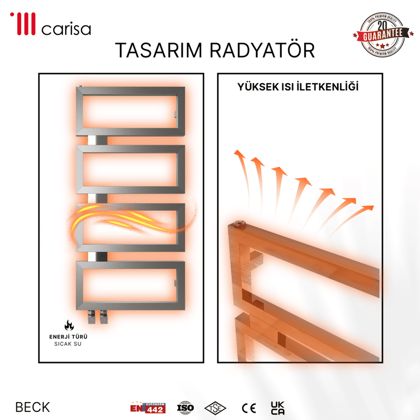 Carisa Beck Paslanmaz Çelik Havlupan Modern Tasarım Satine - carisa