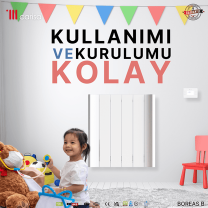 Carisa Boreas B Yatay Elektrikli Radyatör Modern Tasarım Beyaz - carisa