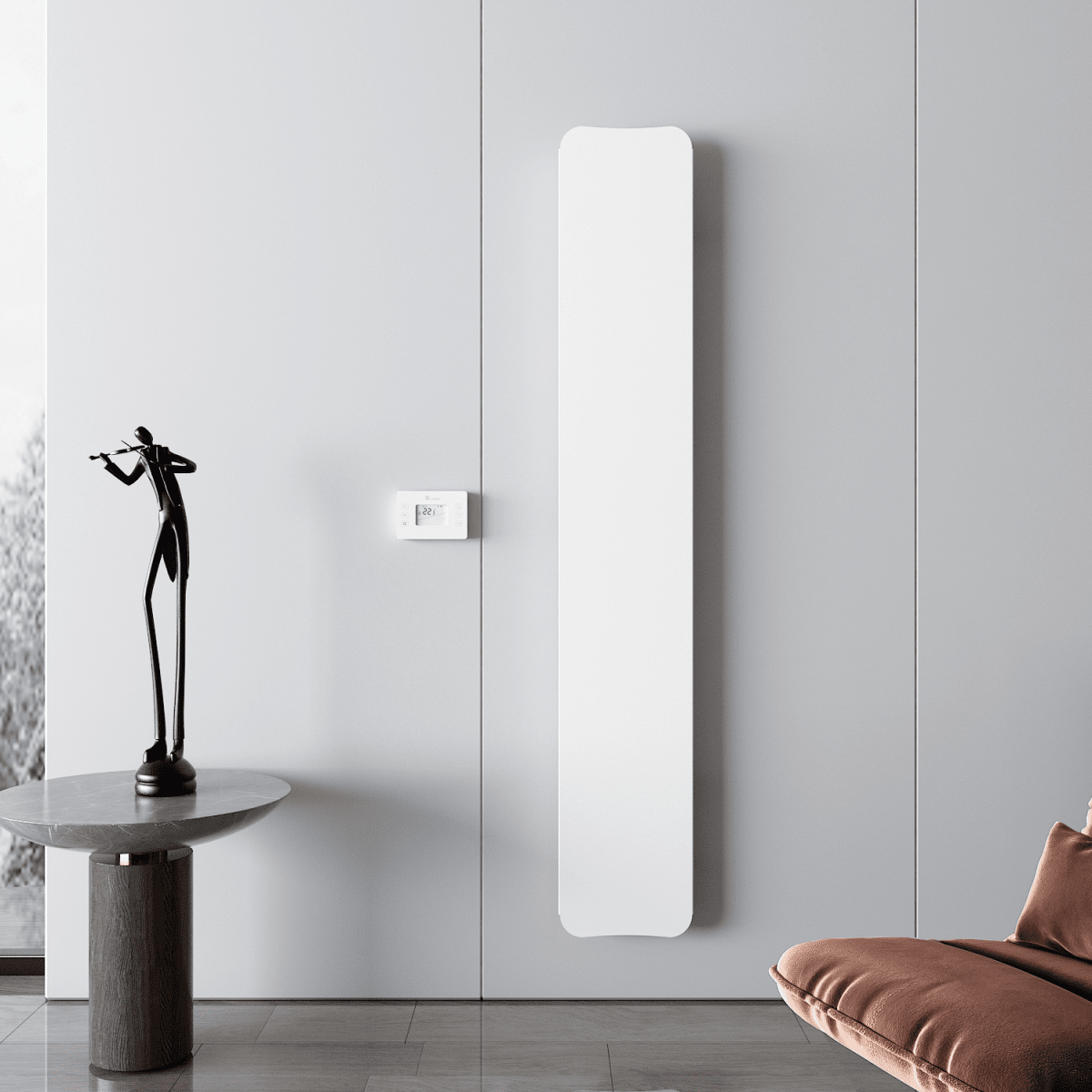 Carisa Boreas Flat Dikey Elektrikli Radyatör Modern Tasarım Beyaz - carisa