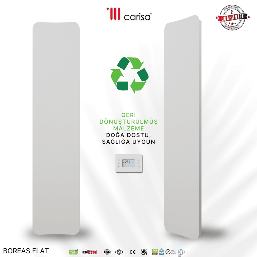 Carisa Boreas Flat Dikey Elektrikli Radyatör Modern Tasarım Beyaz - carisa