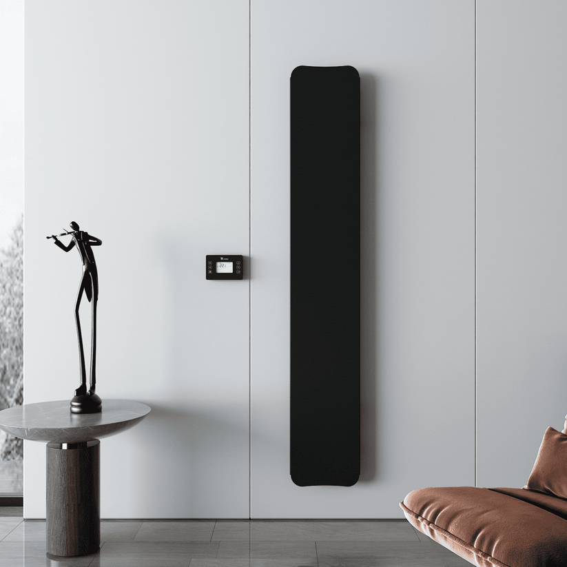 Carisa Boreas Flat Dikey Elektrikli Radyatör Modern Tasarım Siyah - carisa