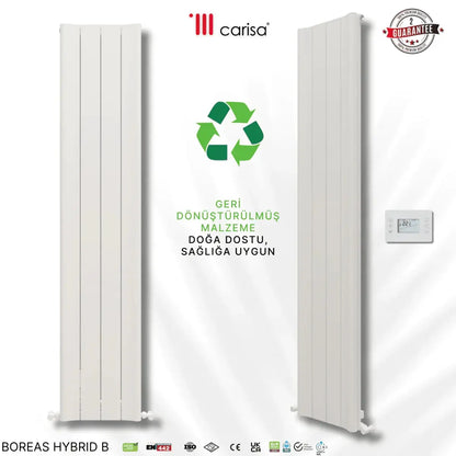 Carisa Boreas Hybrid B Dikey Elektrikli Radyatör Modern Tasarım Beyaz - carisa