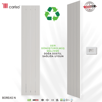 Carisa Boreas N Dikey Elektrikli Radyatör Modern Tasarım Beyaz - carisa