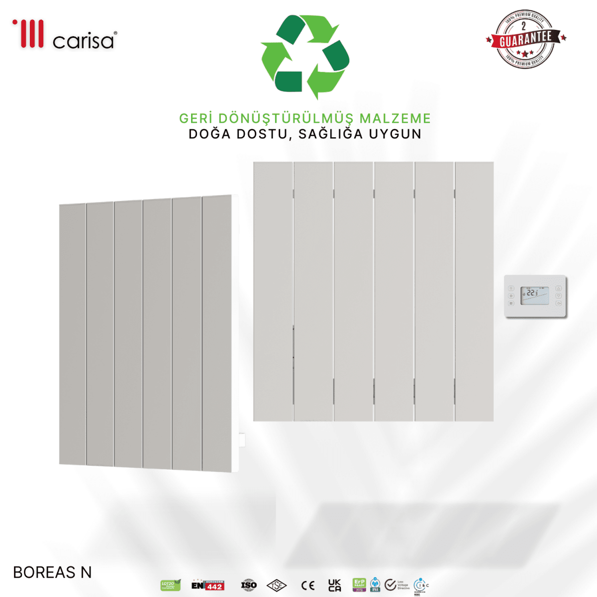 Carisa Boreas N Yatay Elektrikli Radyatör Modern Tasarım Beyaz - carisa