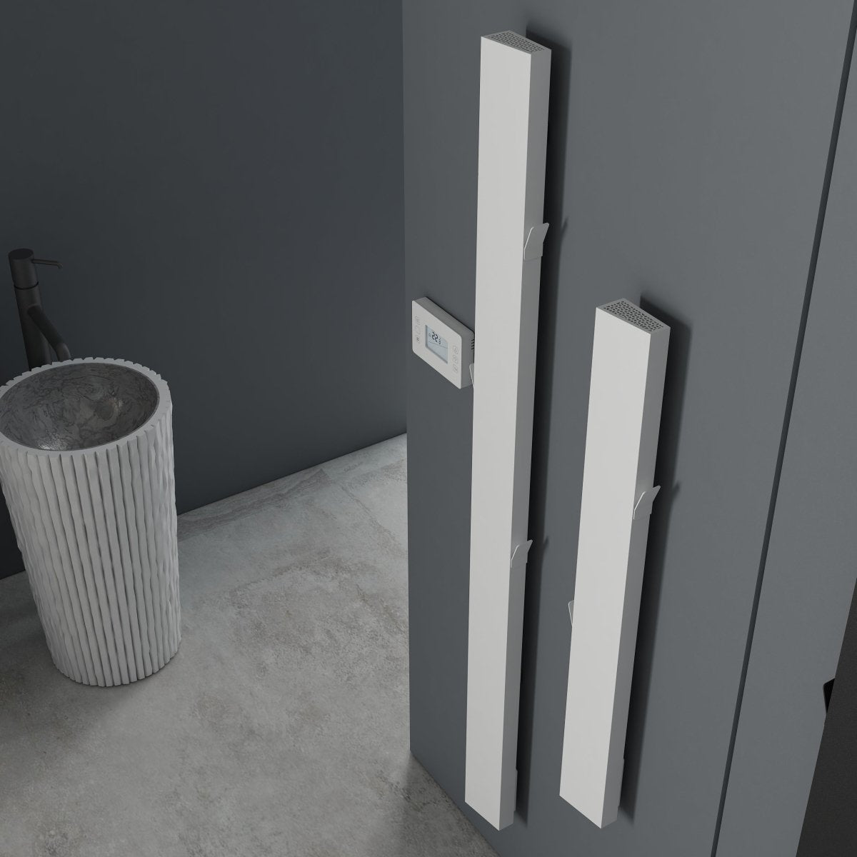 Carisa Boreas Notus S Dikey Elektrikli Radyatör Modern Tasarım Beyaz - carisa