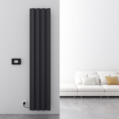 Carisa Boreas S Dikey Elektrikli Radyatör Modern Tasarım Siyah - carisa
