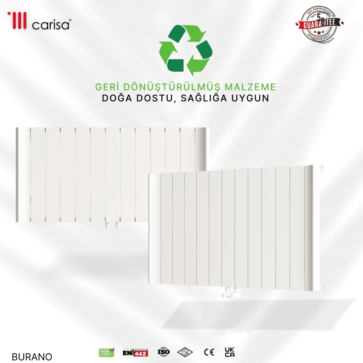 Carisa Burano Alüminyum Radyatör Beyaz Standart Bağlantı. - carisa