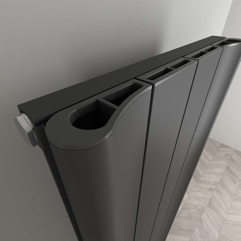 Carisa Burano Dikey Alüminyum Radyatör Modern Tasarım Siyah - carisa