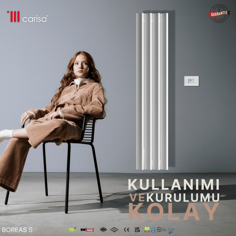 Carisa Burano S Dikey Alüminyum Radyatör Modern Tasarım Beyaz - carisa