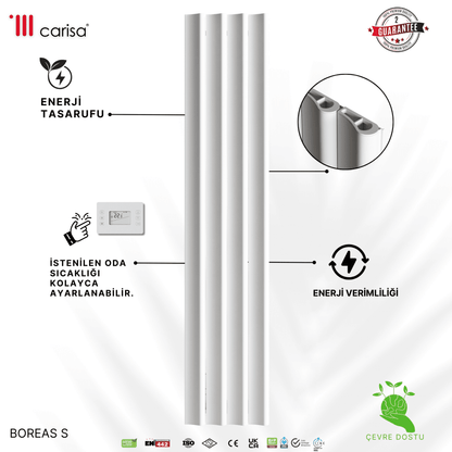Carisa Burano S Dikey Alüminyum Radyatör Modern Tasarım Beyaz - carisa