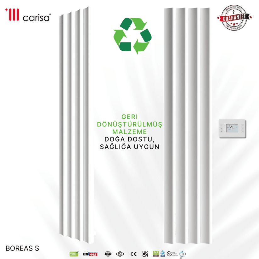 Carisa Burano S Dikey Alüminyum Radyatör Modern Tasarım Beyaz - carisa