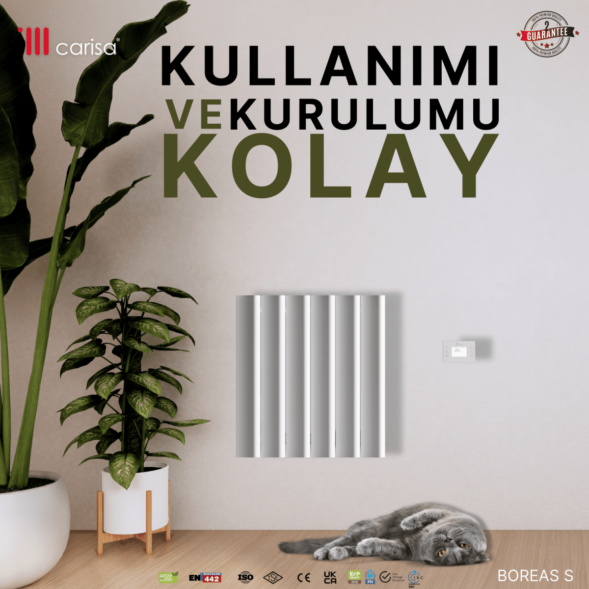 Carisa Burano S Yatay Alüminyum Radyatör Modern Tasarım Beyaz - carisa