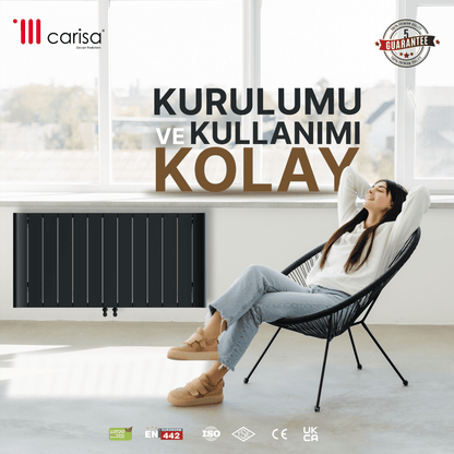 Carisa Burano Yatay Alüminyum Radyatör Modern Tasarım Antrasit - carisa