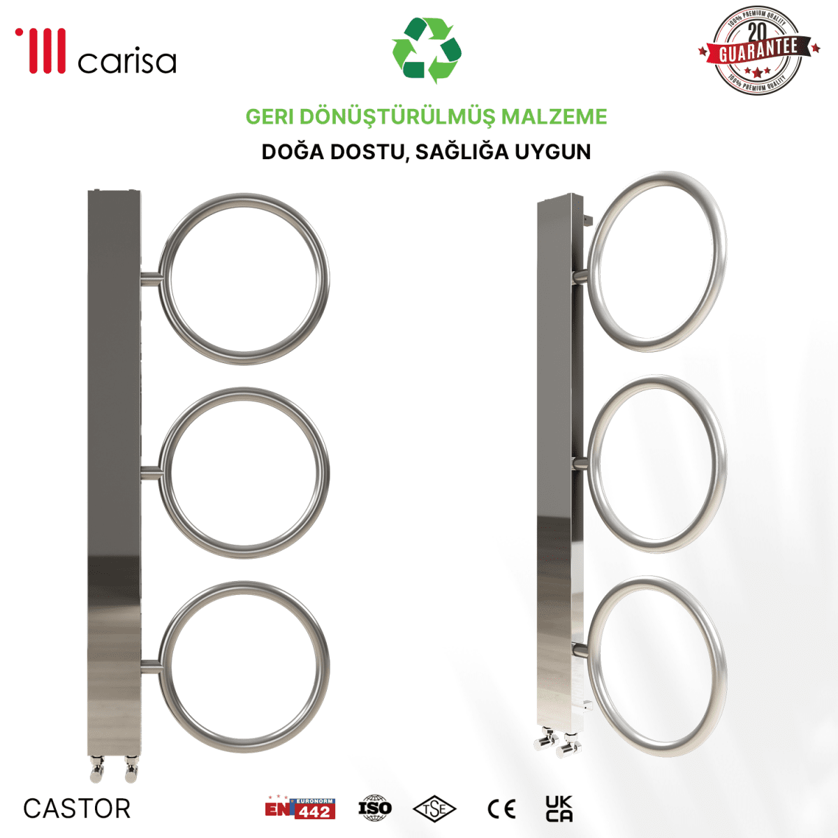Carisa Castor Paslanmaz Çelik Havlupan Modern Tasarım Satine - carisa