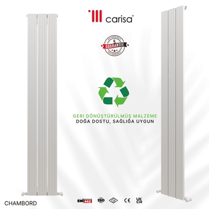 Carisa Chambord Dikey Alüminyum Radyatör Modern Tasarım Beyaz - carisa