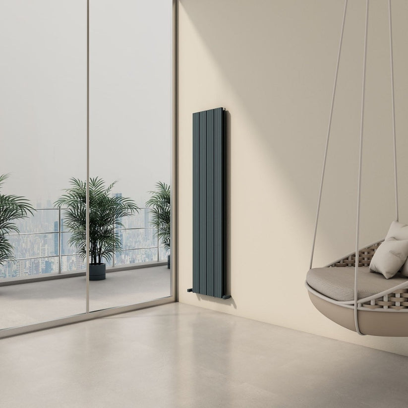 Carisa Chambord Double Dikey Alüminyum Radyatör Modern Tasarım Antrasit - carisa