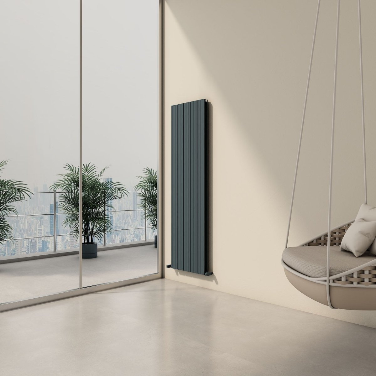 Carisa Chambord Double Dikey Alüminyum Radyatör Modern Tasarım Antrasit - carisa