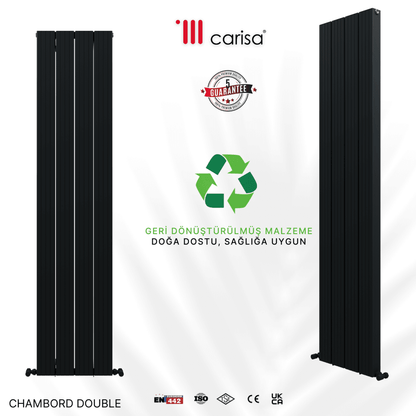 Carisa Chambord Double Dikey Alüminyum Radyatör Modern Tasarım Antrasit - carisa