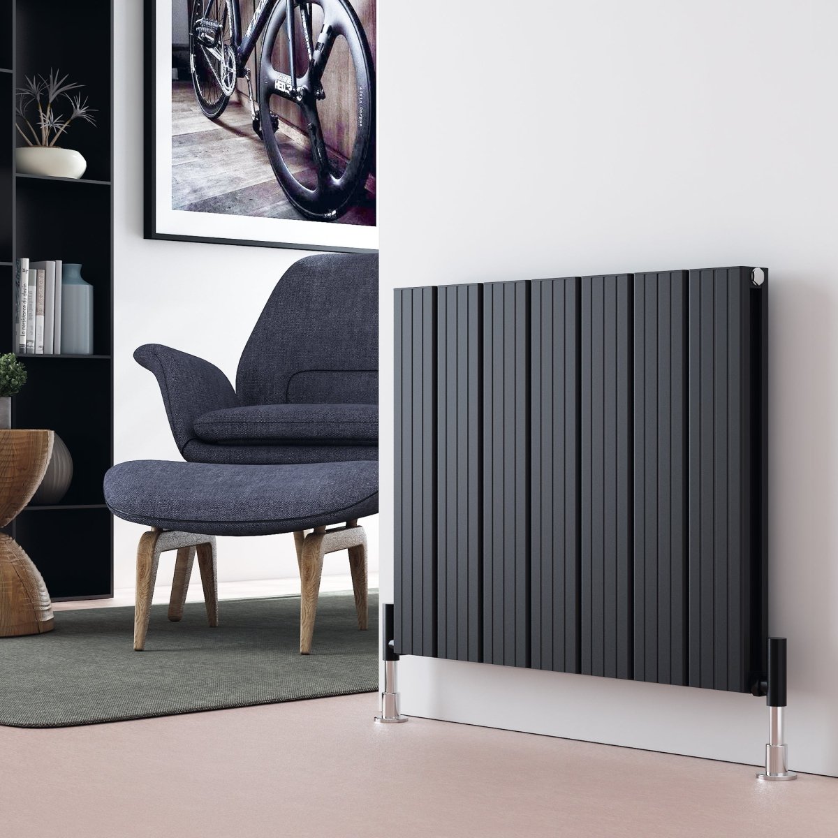 Carisa Chambord Double Yatay Alüminyum Radyatör Modern Tasarım Siyah - carisa