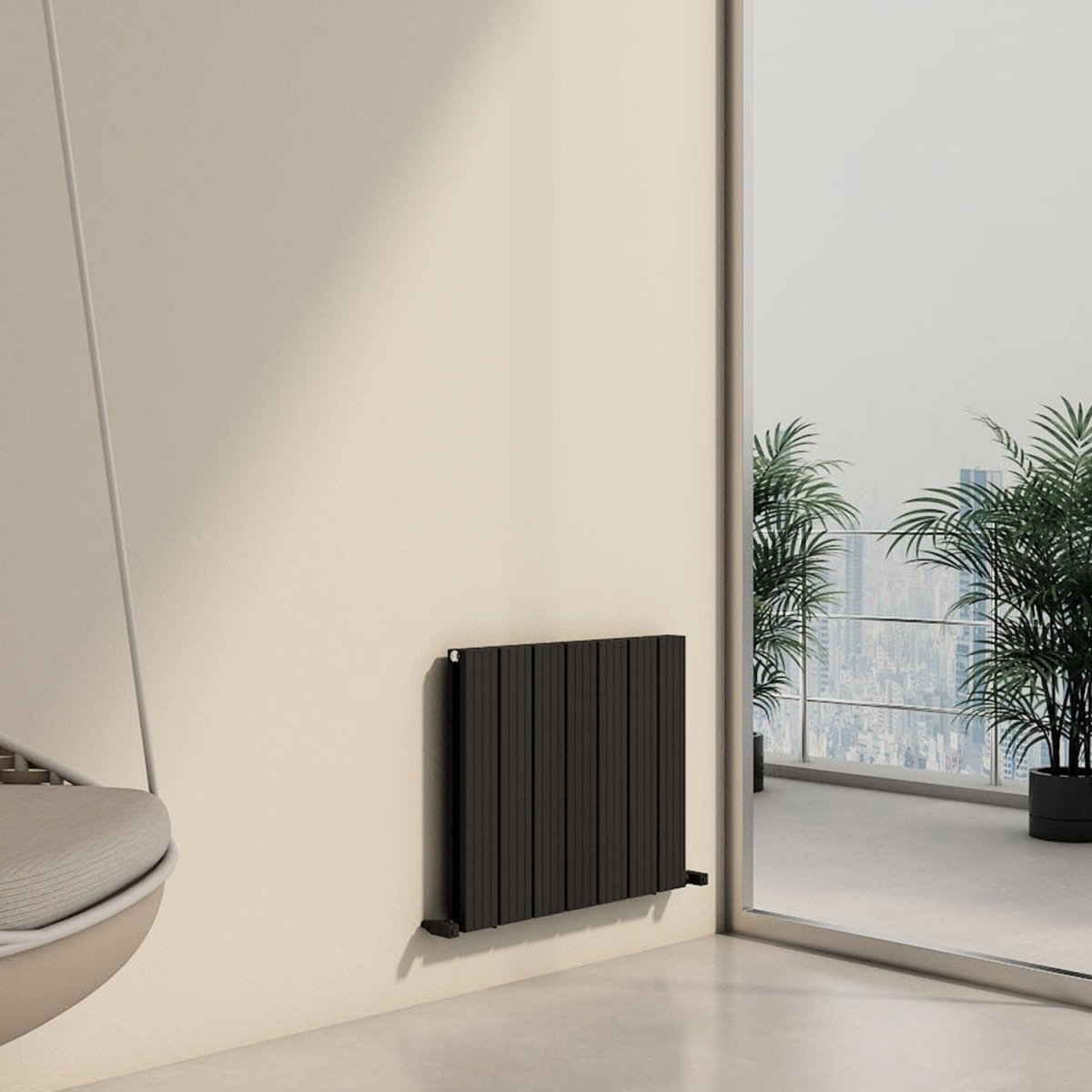 Carisa Chambord Double Yatay Alüminyum Radyatör Modern Tasarım Siyah - carisa