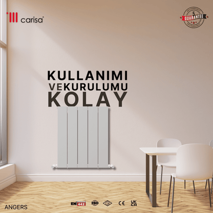 Carisa Chambord Yatay Alüminyum Radyatör Modern Tasarım Beyaz - carisa