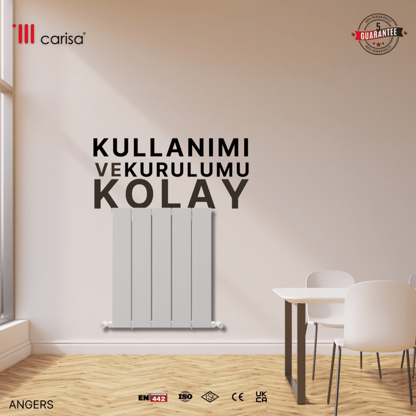 Carisa Chambord Yatay Alüminyum Radyatör Modern Tasarım Beyaz - carisa