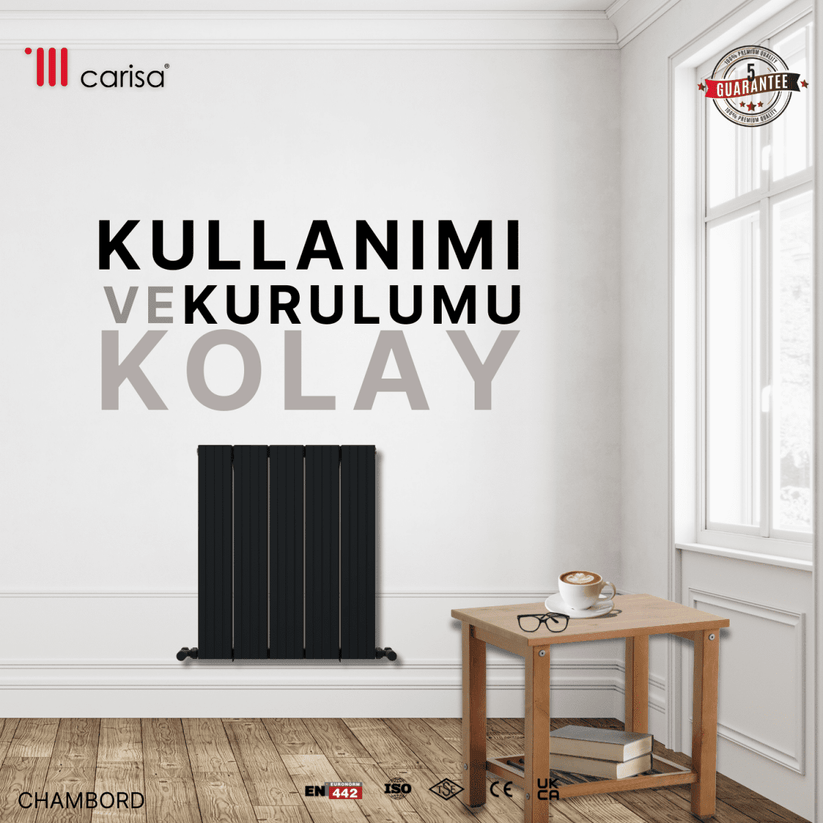 Carisa Chambord Yatay Alüminyum Radyatör Modern Tasarım Siyah - carisa