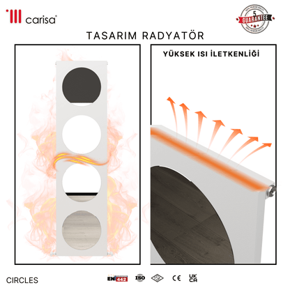 Carisa Circles Dikey Alüminyum Radyatör Modern Tasarım Beyaz - carisa