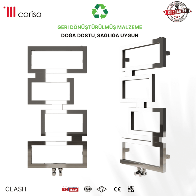 Carisa Clash Paslanmaz Çelik Havlupan Modern Tasarım Ayna Polisaj - carisa