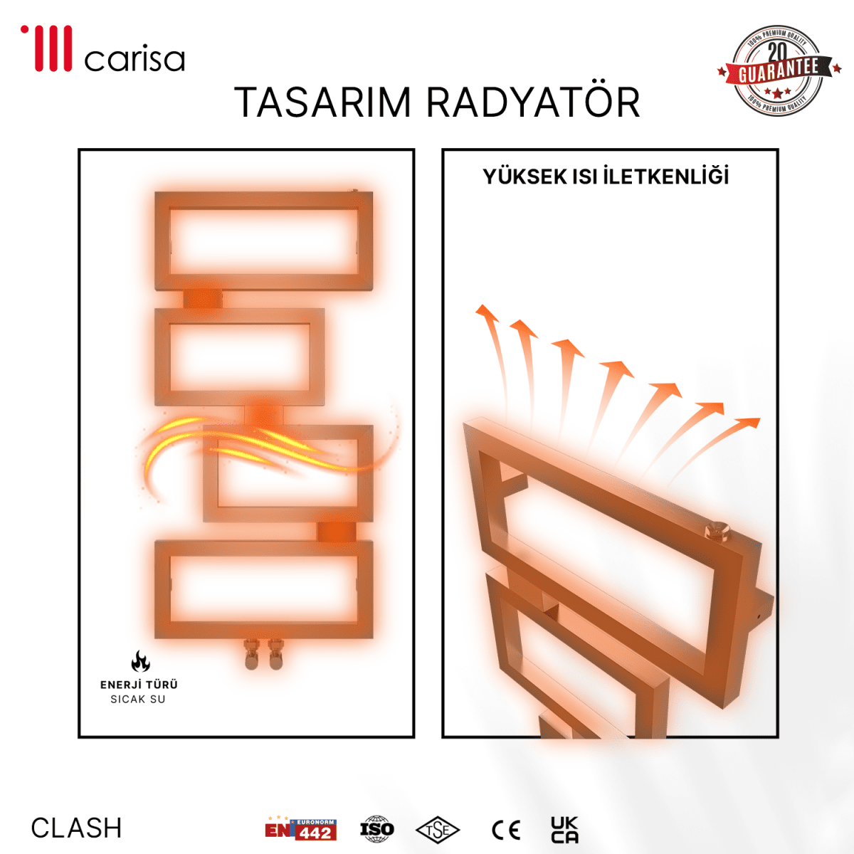 Carisa Clash Paslanmaz Çelik Havlupan Modern Tasarım Ayna Polisaj - carisa