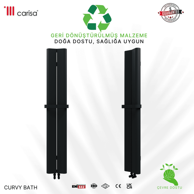 Carisa Curvy Bath Alüminyum Havlupan Modern Tasarım Antrasit - carisa