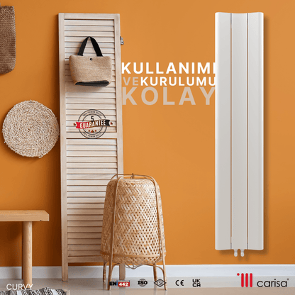 Carisa Curvy Dikey Alüminyum Radyatör Modern Tasarım Beyaz - carisa