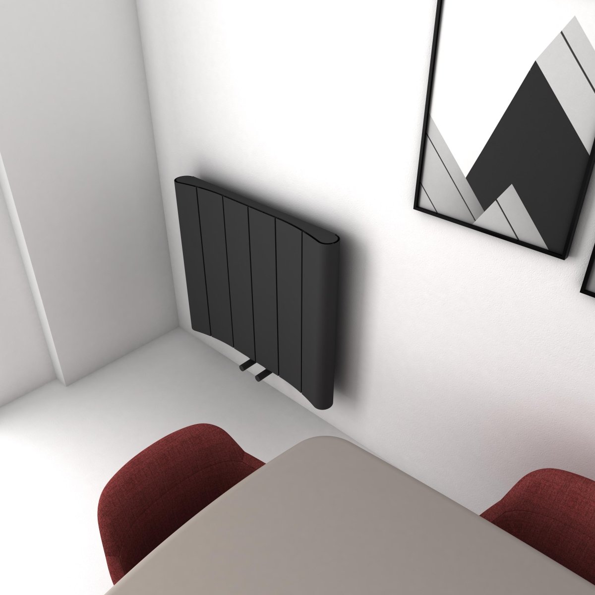 Carisa Curvy Yatay Alüminyum Radyatör Modern Tasarım Siyah - carisa