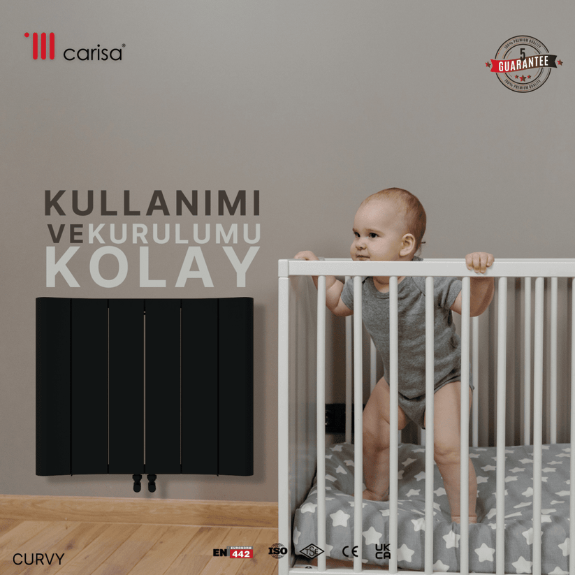 Carisa Curvy Yatay Alüminyum Radyatör Modern Tasarım Siyah - carisa