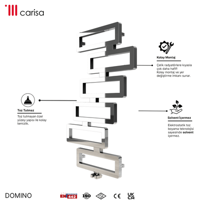 Carisa Domino Paslanmaz Çelik Havlupan Modern Tasarım Ayna Polisaj - carisa