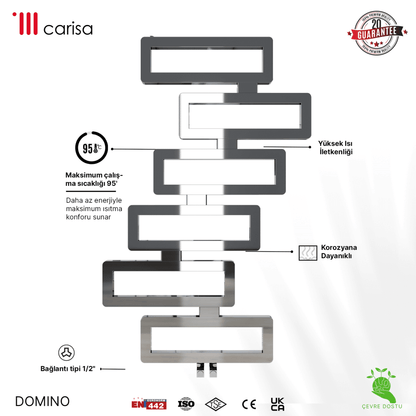 Carisa Domino Paslanmaz Çelik Havlupan Modern Tasarım Ayna Polisaj - carisa