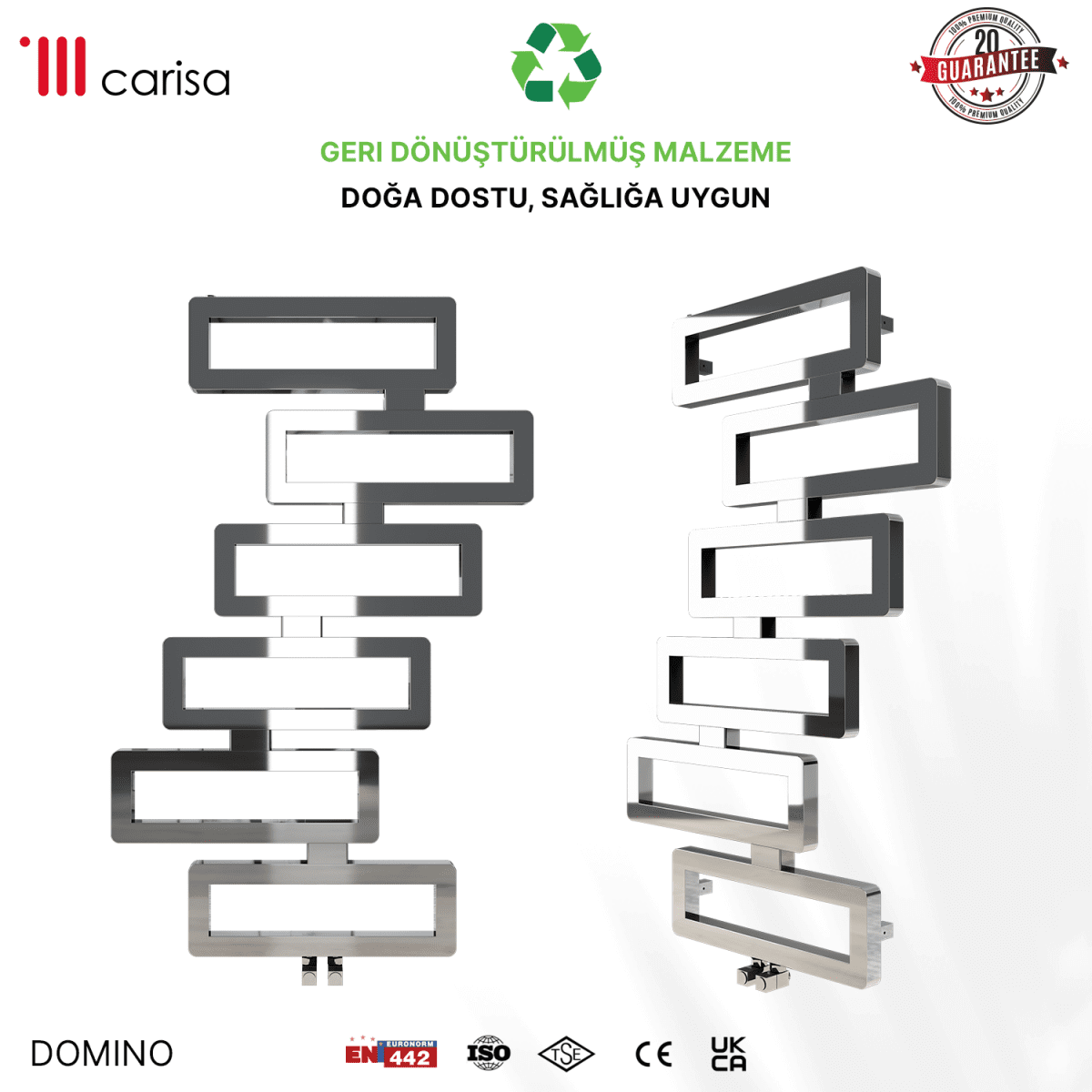Carisa Domino Paslanmaz Çelik Havlupan Modern Tasarım Ayna Polisaj - carisa