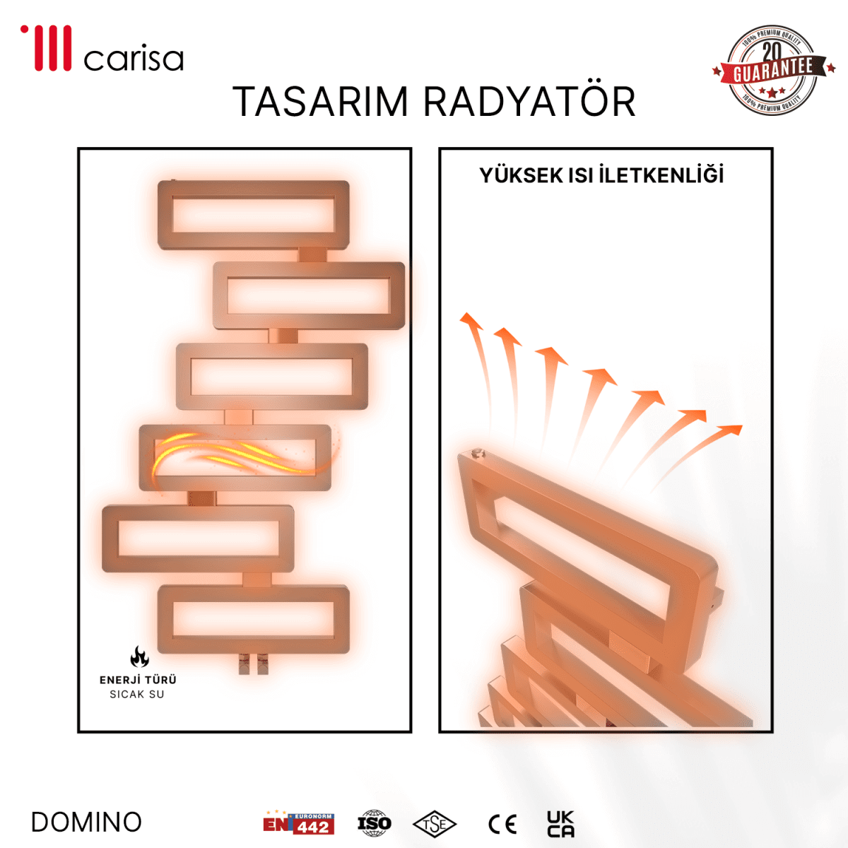 Carisa Domino Paslanmaz Çelik Havlupan Modern Tasarım Ayna Polisaj - carisa