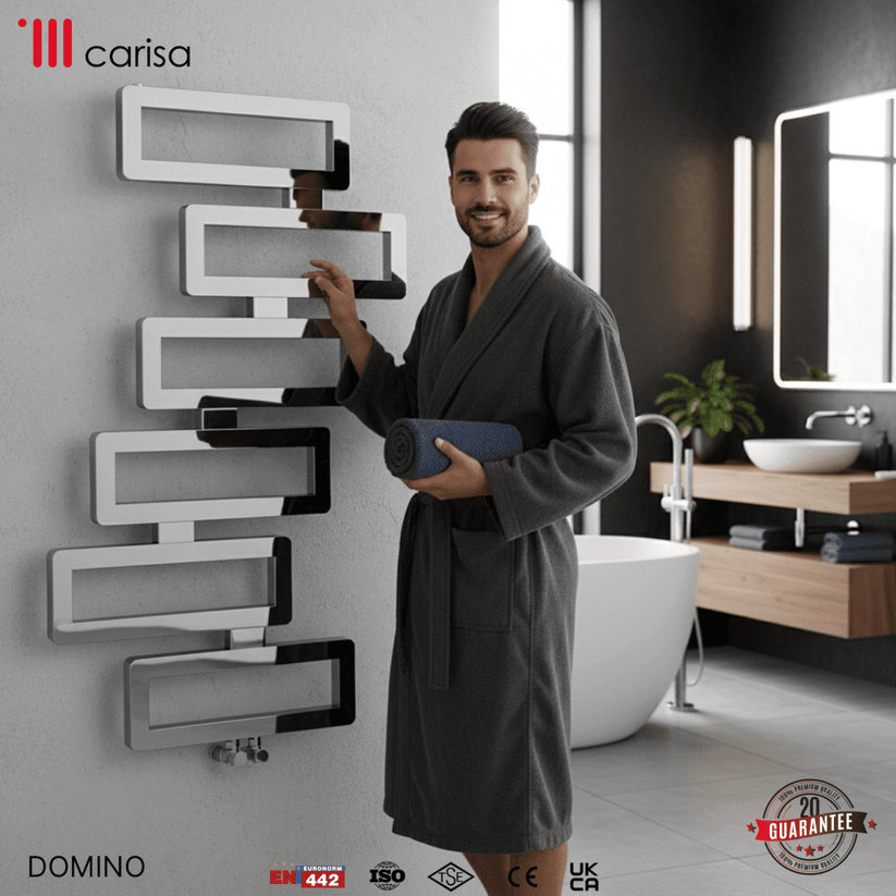 Carisa Domino Paslanmaz Çelik Havlupan Modern Tasarım Ayna Polisaj - carisa