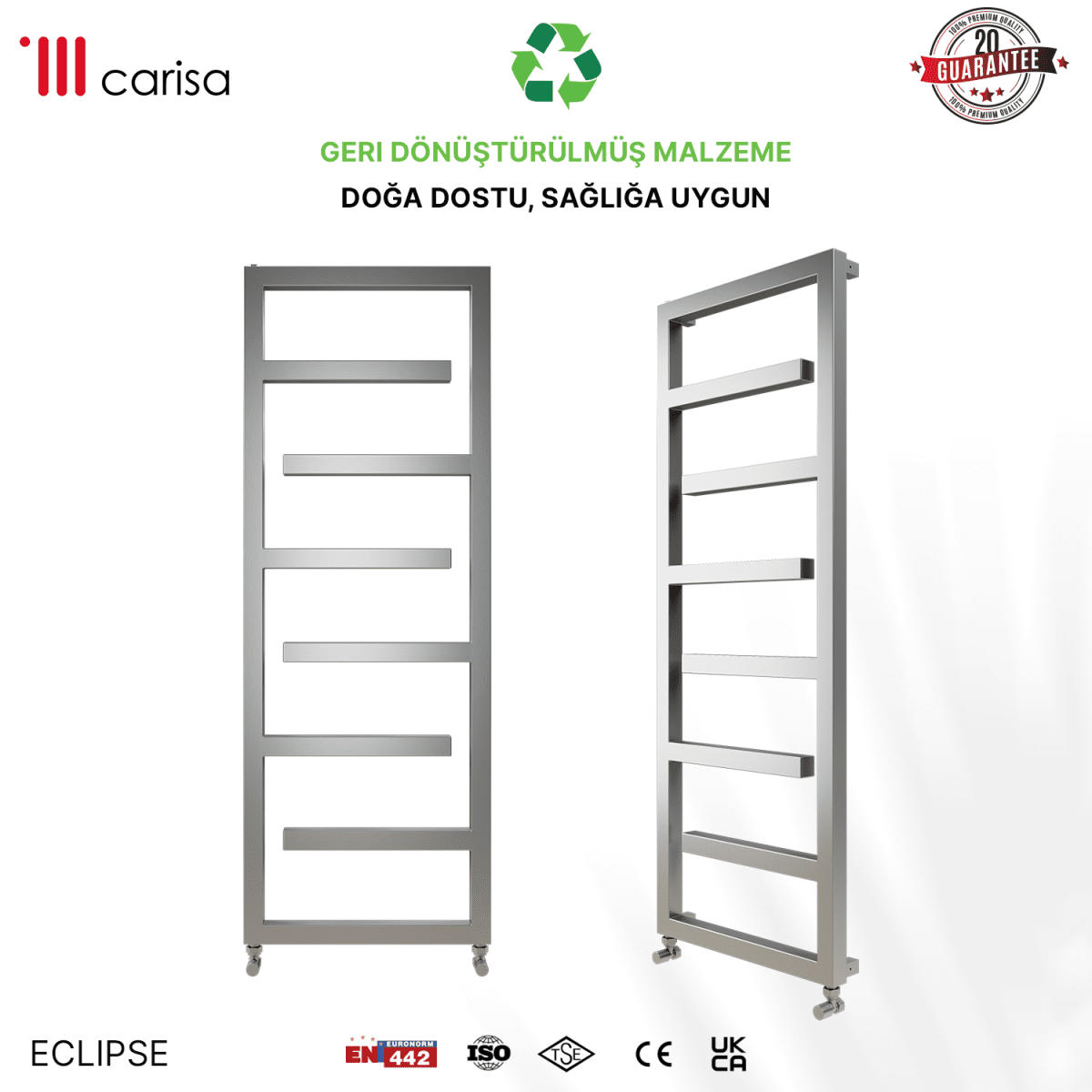 Carisa Eclipse Paslanmaz Çelik Havlupan Modern Tasarım Satine - carisa