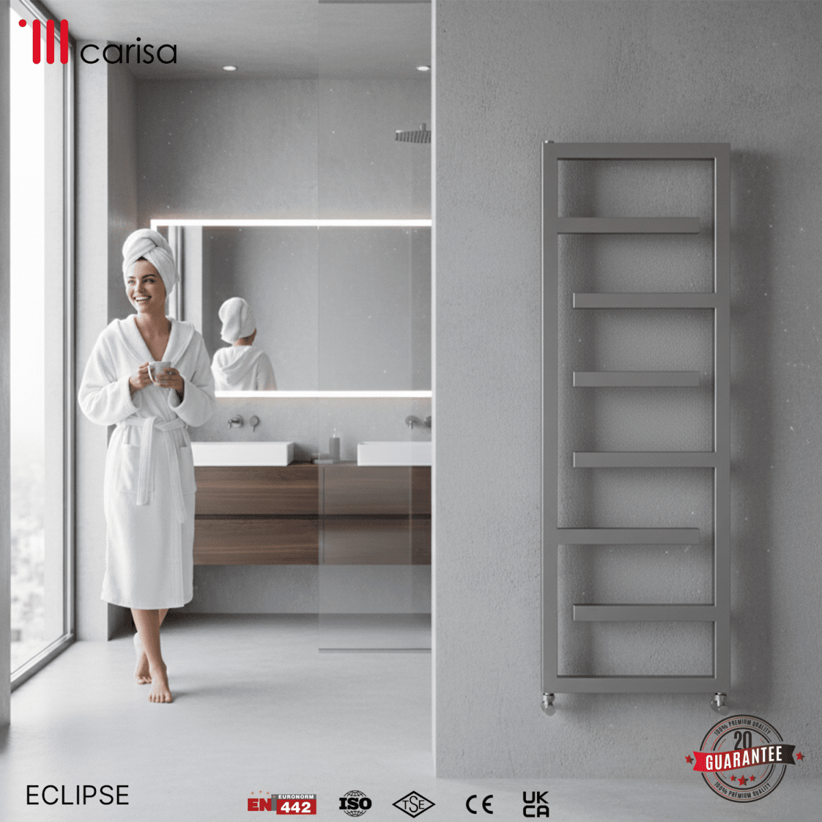 Carisa Eclipse Paslanmaz Çelik Havlupan Modern Tasarım Satine - carisa