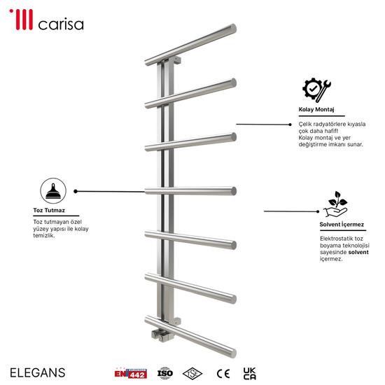 Carisa Elegans Paslanmaz Çelik Havlupan Modern Tasarım Ayna Polisaj - carisa