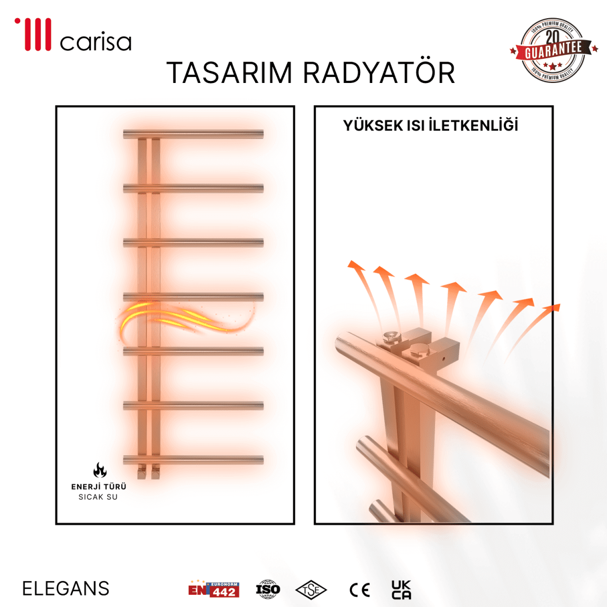 Carisa Elegans Paslanmaz Çelik Havlupan Modern Tasarım Ayna Polisaj - carisa