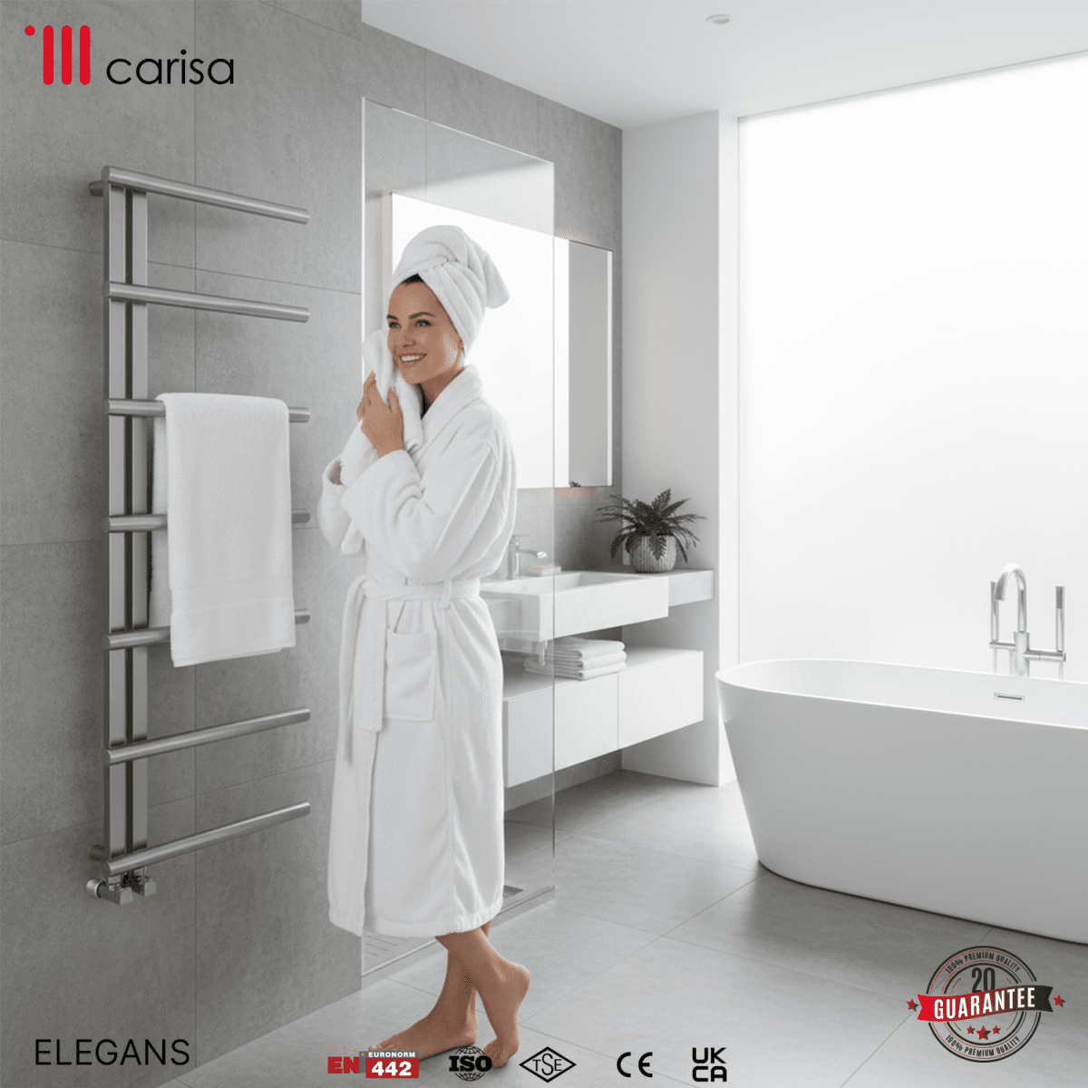 Carisa Elegans Paslanmaz Çelik Havlupan Modern Tasarım Satine - carisa