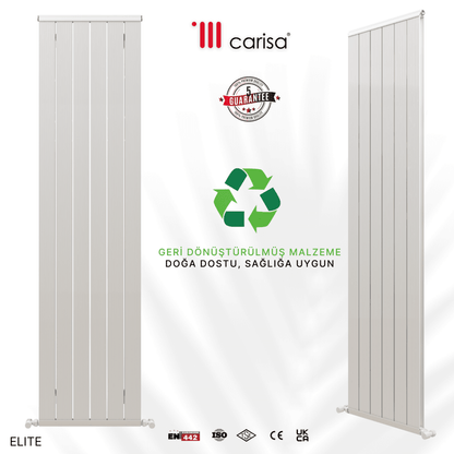 Carisa Elite Dikey Alüminyum Radyatör Modern Tasarım Parlak Beyaz - carisa