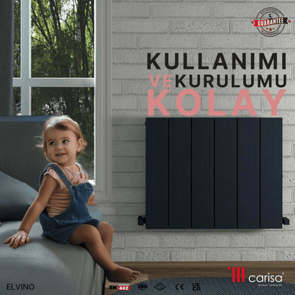 Carisa Elvino Alüminyum Radyatör Antrasit Standart Bağlantı - carisa