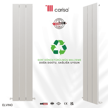 Carisa Elvino Alüminyum Radyatör Beyaz Standart Bağlantı - carisa